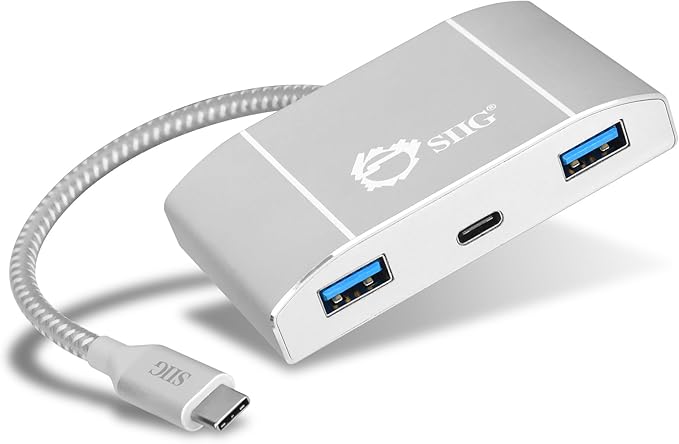 SIIG USB C Hub with PD Charging, 3 USB 3.0 Ports & Type C Power Delivery Charging Port for HP, Chromebook, MacBook and More