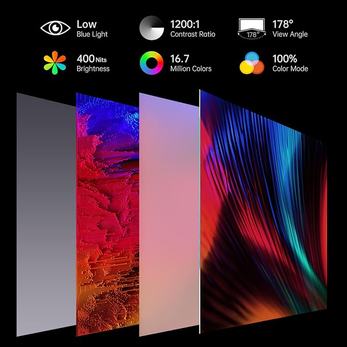 True 4K Portable Monitor - 15.6inch UHD 3840×2160 100% sRGB USB-C HDMI External Second Monitor Portable IPS Screen Computer Display with Speakers for Laptop MacBook Switch PS5/4 Xbox