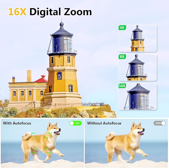 Digital Camera for Photography - WiFi 4K 75MP Vlogging Cameras for YouTube, Touchscreen Autofocus Point and Shoot Digital Camera for Teens Adult Beginner with 16X Zoom, 32GB Card, 2 Batteries(White)