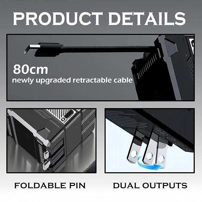 2 in 1 Fast Charger 120W, 2026 New Scalable Retractable 120w Fast Charger Module, All in 1 Foldable Charging Adapter Wall Plug for Phone,Tablet,Laptops (Green)