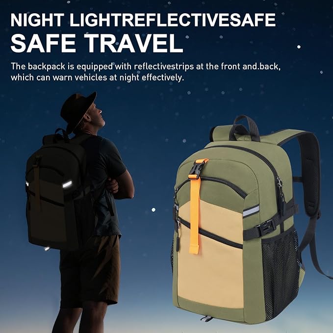 20L Lightweight Hiking Backpack for Men & Women – Small Travel Daypack with Phone Pocket – Durable & Compact for Hiking,Traveling,Camping,and Outdoor Adventure,Green