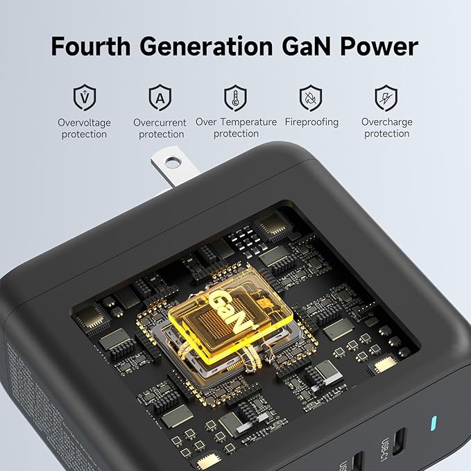 140W USB C Wall Charger Fast Charging Station, 5-Ports with 4 USB-C Ports +1 USB-A Ports PD & QC 3.0 Fast Charging, Adapter for MacBook Pro/Air,iPhone 17/16/Pro/Samsung Galaxy and More