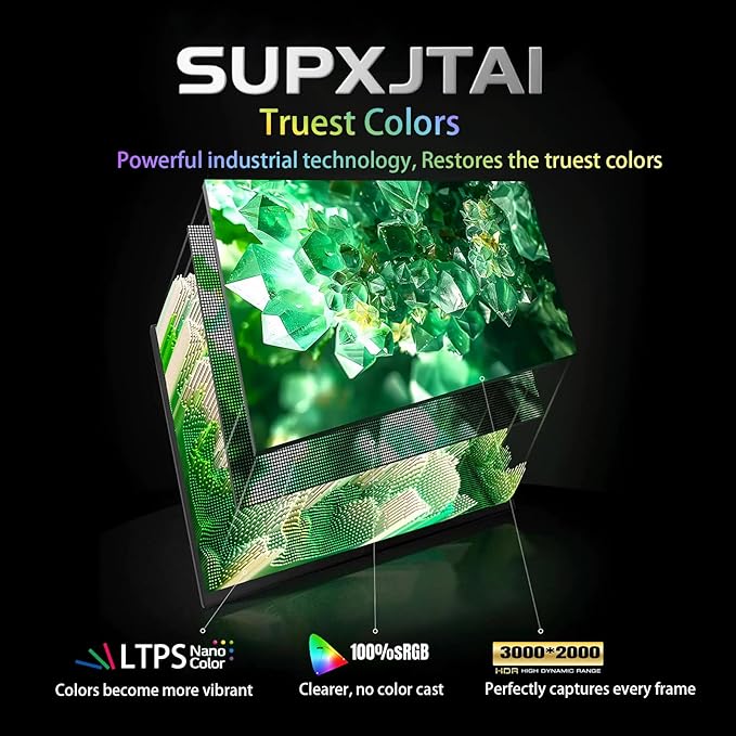 14" Portable Monitor Ultra-Slim 3000 * 2000P LTPS/ 3K HDR,Bracket Laptop Screen Extender, HDMI/Type C Port Second Screen for Laptop/PC/Mac/Phone/Xbox/PS4/Switch