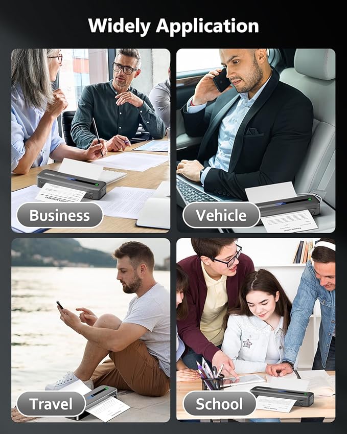 Itari Thermal Portable Printers Wireless for Travel, 300dpi Inkless Printer Support 8.5'' x 11'' US Letter & A4 Paper, Bluetooth Mobile Printer Compatible with iOS, Android Phone & Laptop