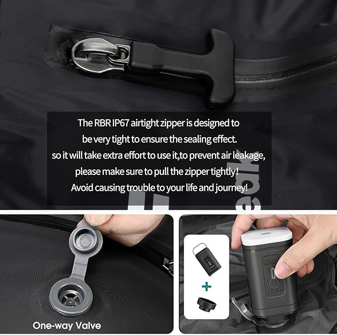 Vacuum Bags for Travel Luggage with Pump, Reusable Space Saver Waterproof Compression Bags for Suitcase,Travel Backpack, Vacuum Seal Packing cube for Storage Organizer Cloth Packing(2PCS + 1PUMP-17L)