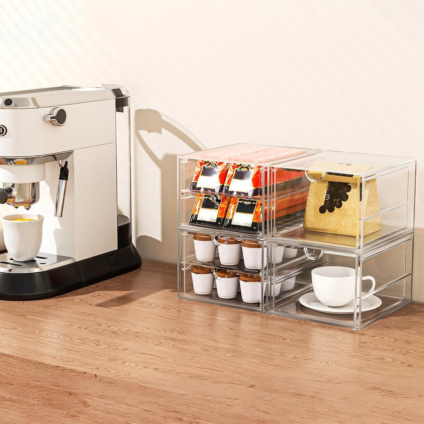 Versatile Acrylic Makeup Organizer, Drawer Organizer - Transparent Desktop Storage for Cosmetics, Office Supplies & More - Clear Organizer for Home & Office Use