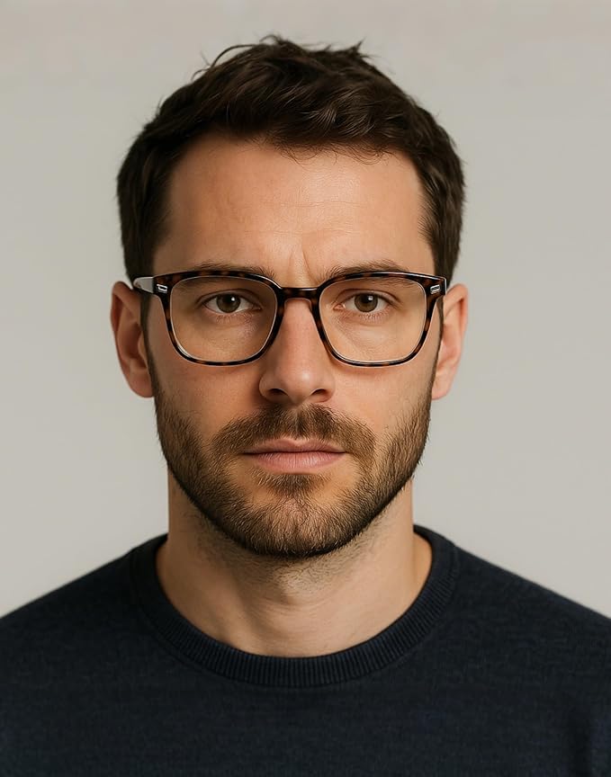 TIJN Blue Light Blocking Glasses for Women Men Clear Frame Square Nerd Eyeglasses Anti Blue Ray Computer Screen Glasses