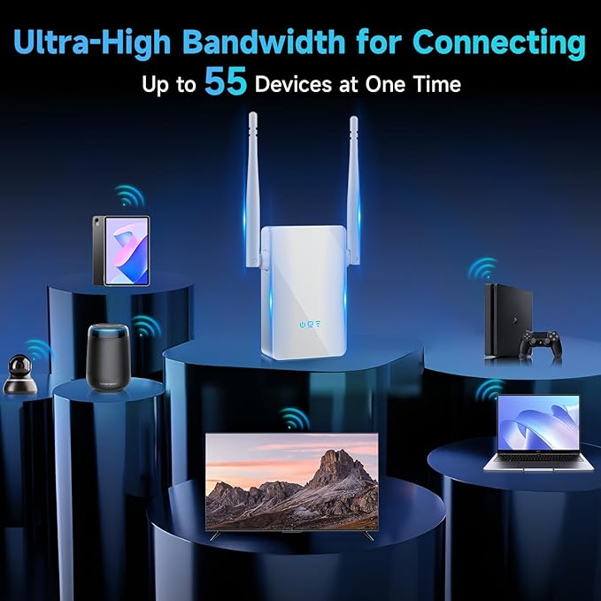 2026 WiFi Extender Signal Booster, New Gen Internet Booster for Home, 4X Faster, Covers up to 10,000 sq.ft, Wi-Fi Repeater with Ethernet Port, Wireless Long Range Amplifier, Easy Setup (White)