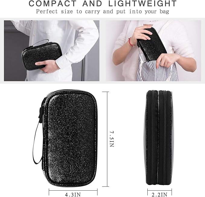 Skycase Black Pencil Case Pouch - Waterproof Electronic Organizer Travel Case, Aesthetic Pencil Cases for Office Stationery Organizer, Simple Sturdy Multifunctional Pencil Bag for for Men