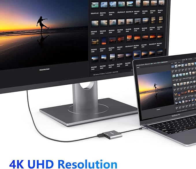 USB C to HDMI Adapter, USB-C Digital AV Multiport Adapter to 4K HDMI, USBC 3.0 and 100W PD Charging, Type C Hub Dongle for MacBook Pro/air, iPhone 15/16