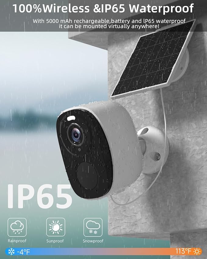 ELECCTV 4Pack Solar Security Cameras Wireless Outdoor, Outdoor Cameras for Home Security, Home Camera with Motion Detection Alarm Floodlight Color Night Vision 2-Way Audio Waterproof,IP65 SD/Cloud