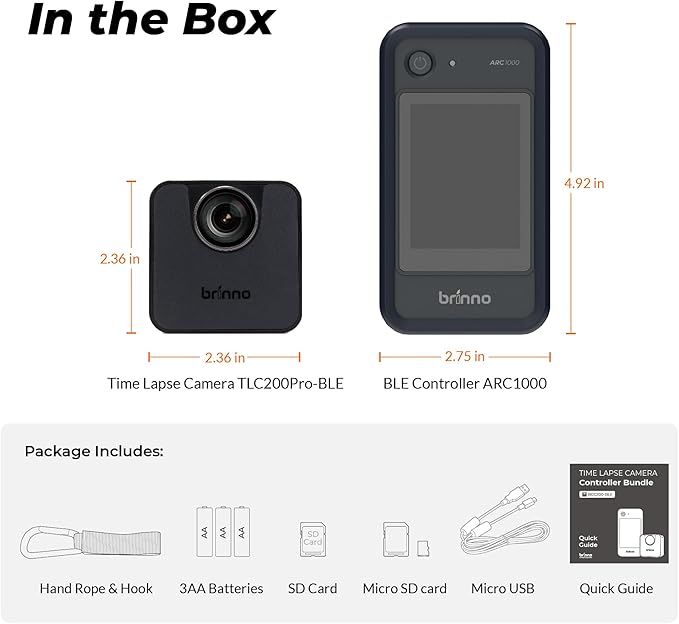 Brinno BCC200-BLE Time Lapse Camera Bundle : 1 X ARC100 + 4 X TLC200PRO-BLE