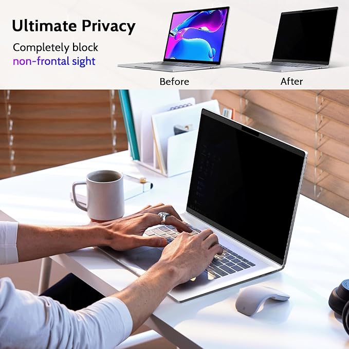 Magnetic Privacy Screen for Surface Book 3/2/1 15 Inch, Removable Anti Blue Light Glare Filter, Black Security Private Apy Block Protector