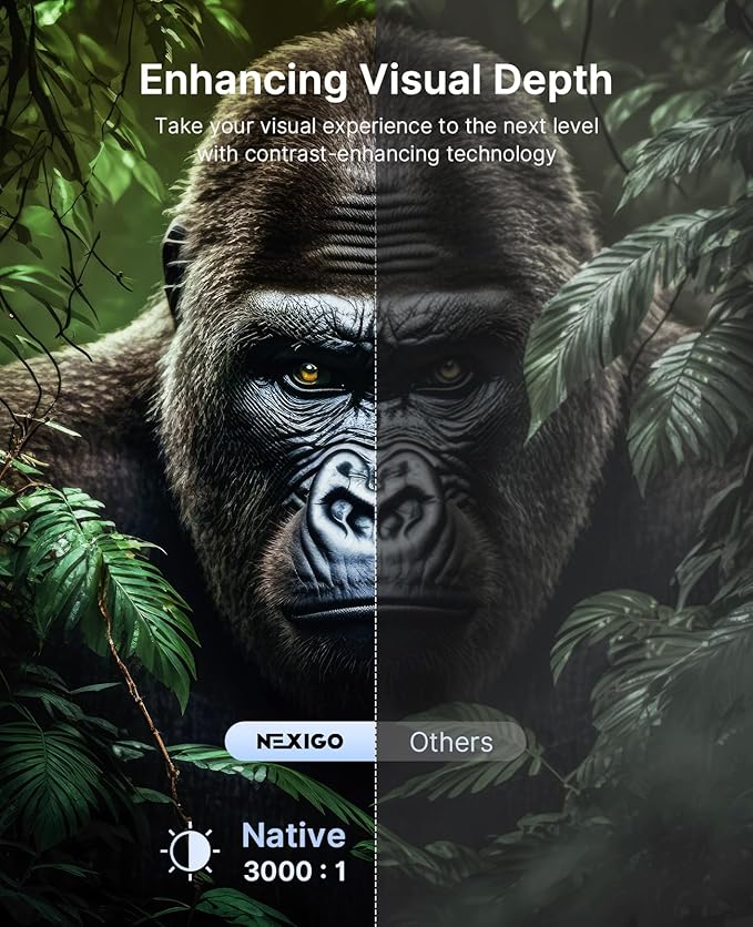 NexiGo PJ40 Pro Google TV Projector, Native 1080p, 4K Support, AI Image Enhancement, 800 ANSI Lumens, Smart Projector with Auto Keystone, 20 W Speakers, Backlit Remote, Wi-Fi & Bluetooth