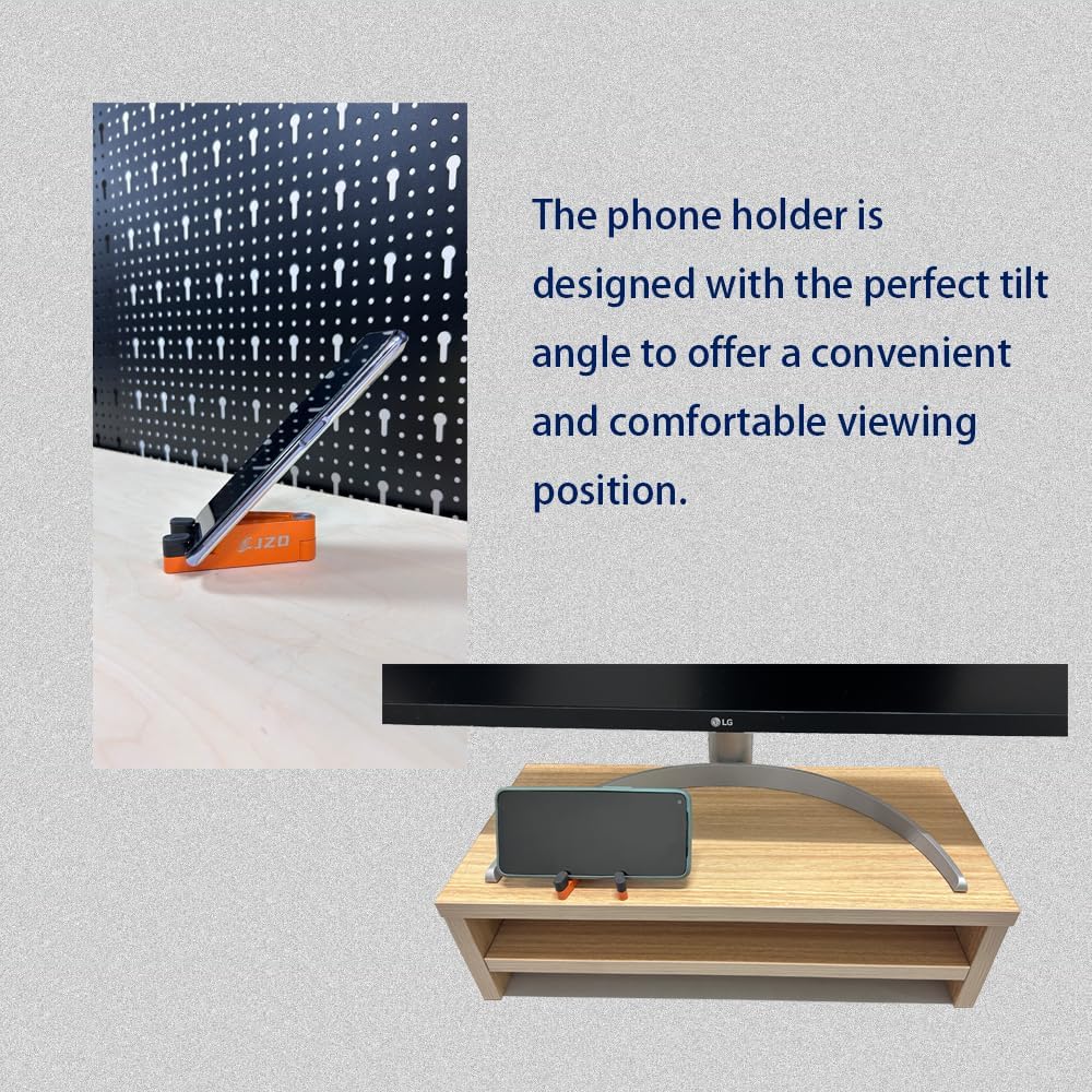 JZD Laptop Stand for Desk with Storage Shelves,Wooden Desktop Organizer with Storage for Home Office