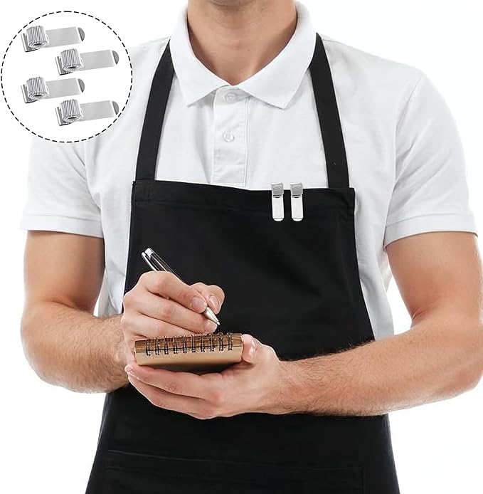 4 Pcs Metal Pen Holder, Adjustable Single Spring Loop Pen Holder Clip, Pens Holders for Notebook and Clipboard, Pens Clips Pencil Holders with Adjustable Spring Loops Organizer for Home Office Pocket