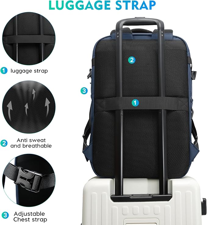 BANGE Travel Backpack with TSA lock version can hold 15.6 inch Laptop suitable Daily Commute and Overnight Flight Approved Anti-theft Bag