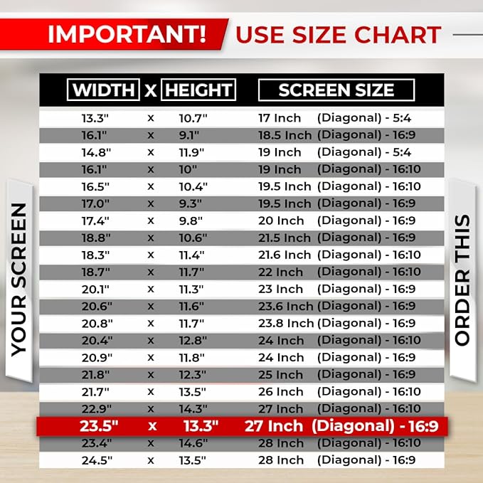 27 Inch 16:9 Computer Privacy Screen Filter for Monitor - Privacy Shield and Anti-Glare Protector