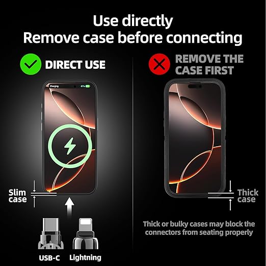 MFish 240W 4-in-1 Universal USB Charging Cable [2 Pack, 6.6ft] – Fast Charger Cord with USB-A, Dual USB-C & Lighting, for iPhone 14/15/16/17 Series, iPad & MacBook & More (2PACK, Black+Pink, 6.6Ft)