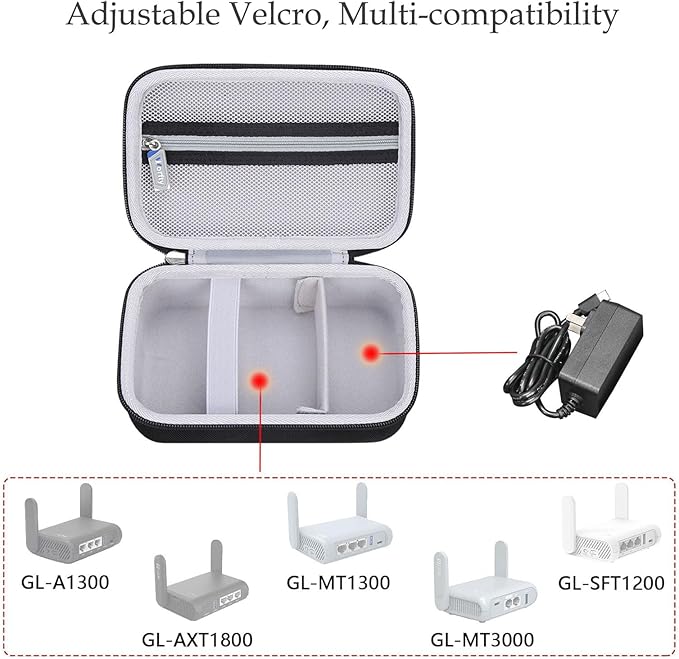 Travel Router Case for GL SFT1200(Opal)/ MT3000/ MT1300/ A1300 Secure Wireless Travel WiFi Router (Case Only) (Black)