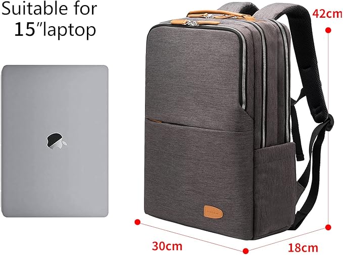 NOBLEMAN Backpack for women and Men, Business Computer Backpacks,multi-compartment storage Daypack, Water-resistent 15.6 Inch Laptop Backpack with USB,for nurse,business (Grey plus)