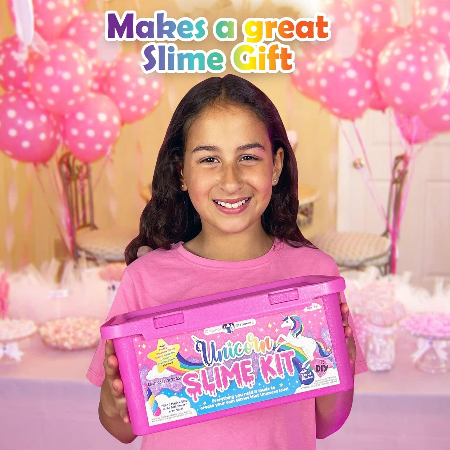 Original Stationery Unicorn Slime Kit for Girls 7 & Up – Create Amazing Glow in The Dark Slime for Kids, Kit Girl Unicorn Stationery Toy Glow Dark.