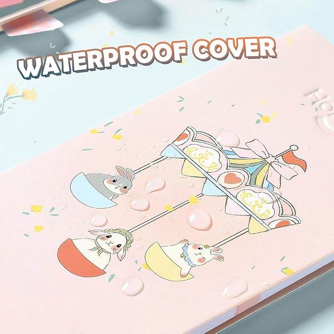 Hommie Cute Sticky Notes Set, Sticky Notes Set Planner Dividers, Easter Bunny Self-Stick Memo Pads with Animal Divider Tabs, Bundle Writing Designs for Office, School, Easter Party Supplies