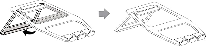 Amazon Basics Aluminum Portable Foldable Height Adjustable Support Stand for Laptops up to 13", Silver