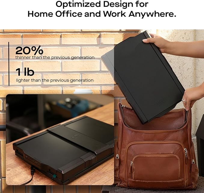 New Mobile Pixels Trio Max Portable Monitor, 14.1" Triple Monitors for 15''-17.3'' Laptops (Built-in Kickstand), USB A/Type-C FHD Laptop Screen Monitor(Optional Magnets), Windows/Android/macOS/Switch