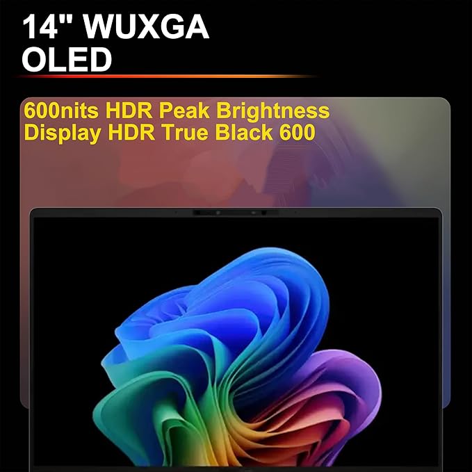 ASUS Zenbook A14 Laptop 14" WUXGA OLED (100% DCI-P3, 600nits HDR) Qualcomm 8-core Snapdragon X Plus (Up to 45 Tops) 16GB RAM 1TB SSD for Creator Business Professional Win11 ICP Hub w/Copilot+ AI
