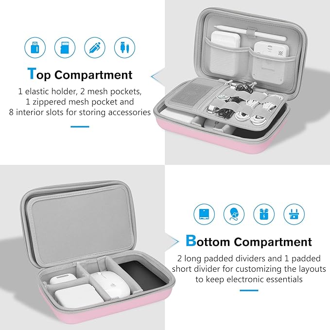 ProCase Hard Travel Electronic Organizer Case for MacBook Power Adapter Chargers Cables Power Bank Apple Magic Mouse Apple Pencil USB Flash Disk SD Card Small Portable Accessories Bag