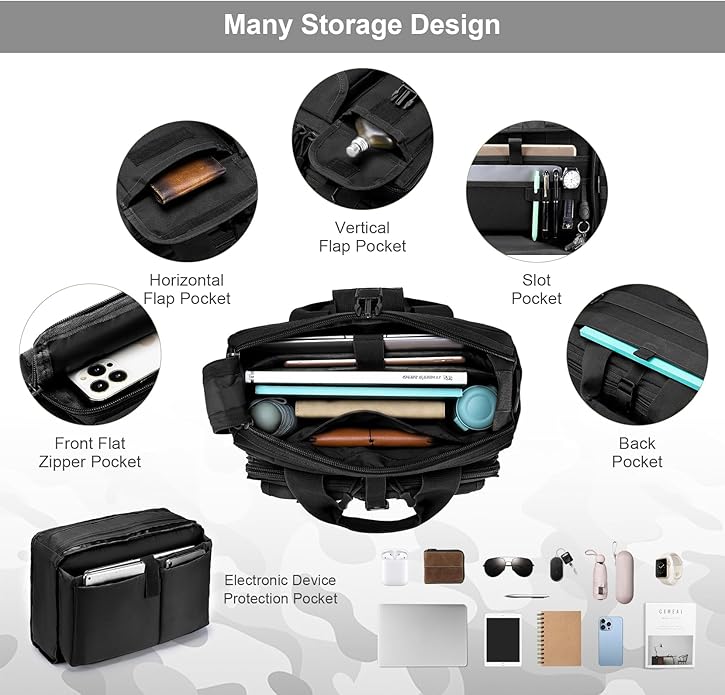 Stypos Tactical Messenger Bag Briefcase for Man Military Laptop Bag 14 Inch/15.6 Inch /17.3 Inch Messenger Shoulder Work Bag