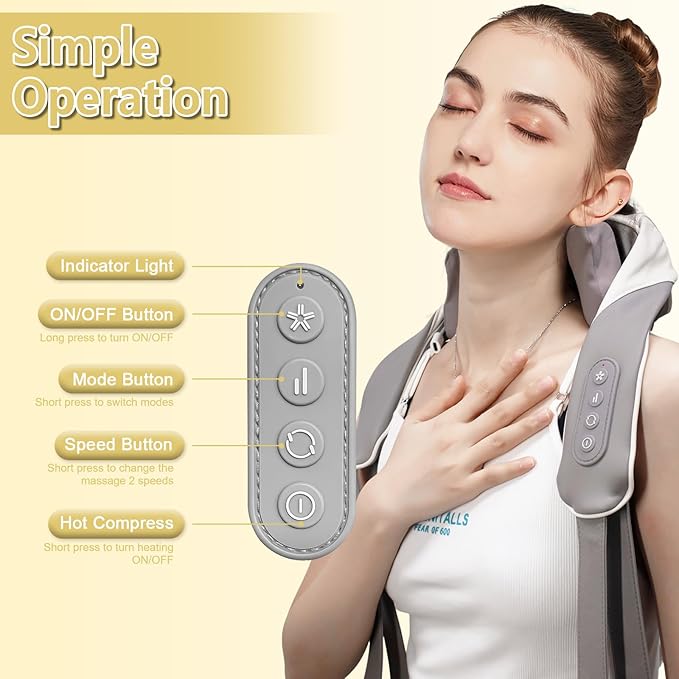 Retirement Gift for Woman/Men: New Shiatsu Neck Massager 2025, Real Spa Experience, Heat & Knead Bliss, Deep Tissue Release, Multiple Modes & Speeds, Birthday Gifts for Mom, Dad, Husband, Teacher