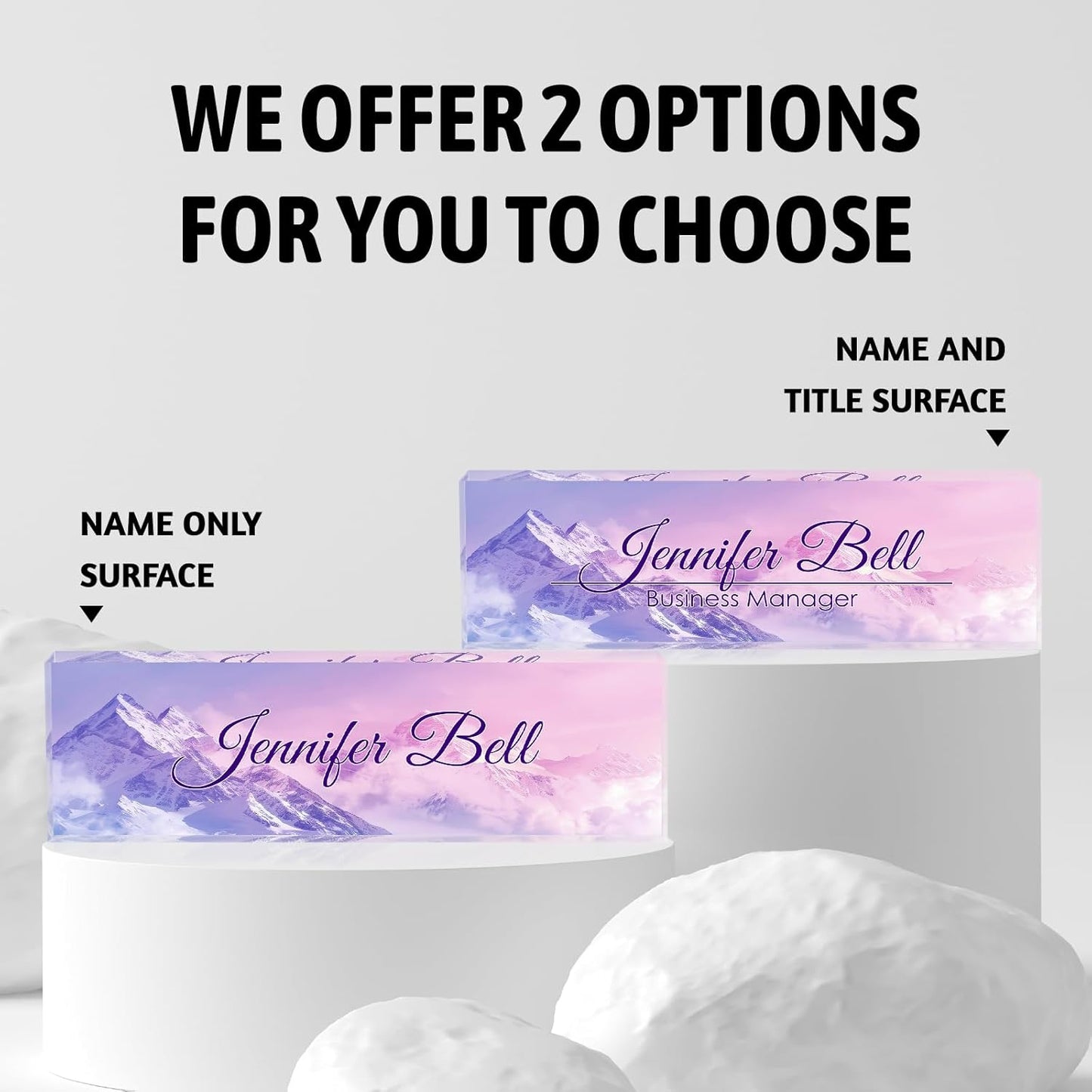 Personalized Name Plate for Desk, Custom Desk Name Plate, Acrylic Name Plate Office Desk Accessories, Personalized Office Gifts for Coworkers Teachers, Employee Appreciation Gifts (Himalayan)