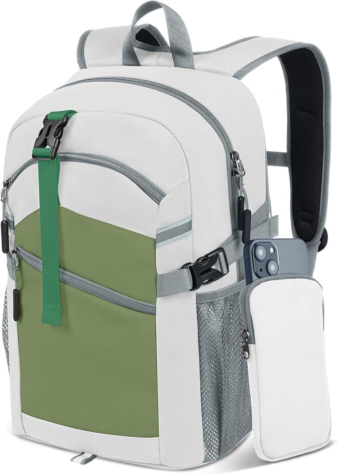 20L Lightweight Hiking Backpack for Men & Women – Small Travel Daypack with Phone Pocket – Durable & Compact for Hiking,Traveling,Camping,and Outdoor Adventure,White