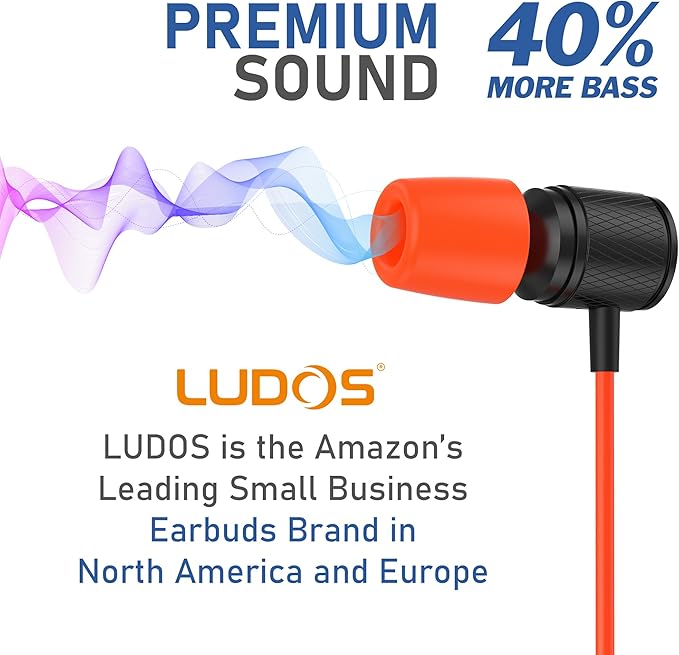 LUDOS Ultra USB C Headphones for iPhone 16 15 Pro Max Plus iPad Pro, 5 Years Warranty, Magnetic USB-C Earbuds for Samsung Galaxy S24 S23 Ultra S22 S21 FE S20 A55 A54 A53, USB Type C Earphones - Coral