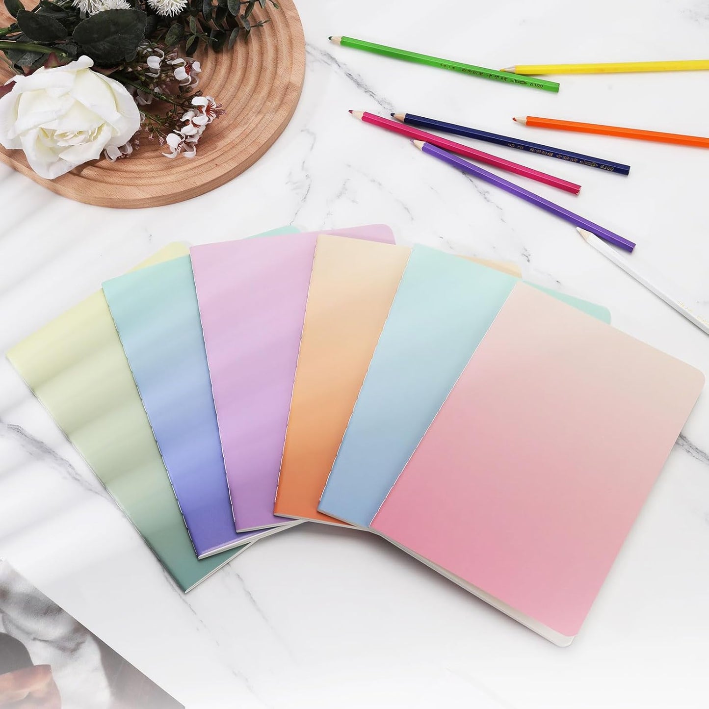 Ddaowanx Notebooks,Lined Paper Journals in Bulk, 72 Pages, 36 Sheets, 80GSM, 8.3x5.5 Inch, A5 Size, Travel Writing Notebooks for Office School Supplies (Lined-24pack, Gradient)