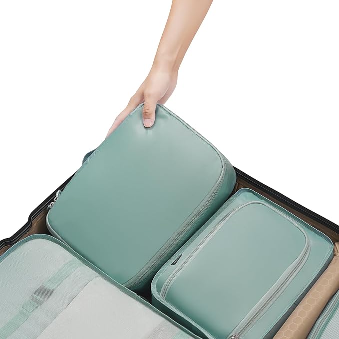 BAGAIL 8 Set Packing Cubes Luggage Packing Organizers for Travel Accessories (Dusty Teal)