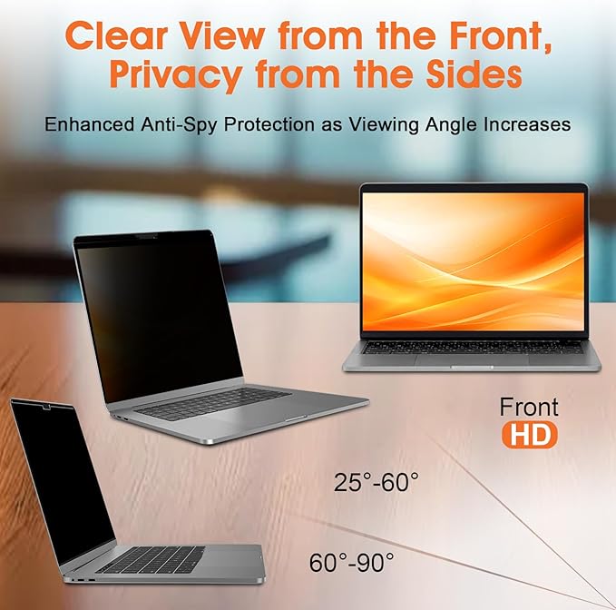 Magnetic Laptop Privacy Screen 13.3 Inch 16:9(Not for 1920x1200 Resolution)- Removable Anti-Glare Blue Light Filter, Computer Privacy Screen Shield for 13.3'' 1920x1080P Laptop Monitor