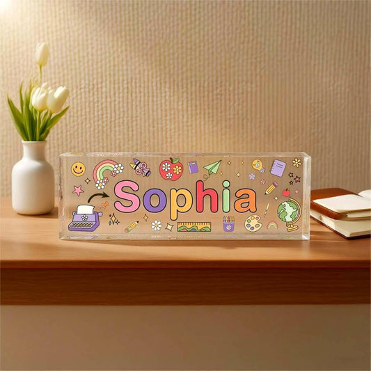 Custom Desk Name Plate, Teacher Name Plate for Desk, Office Decor for Women, Coworkers, Employee (S7)