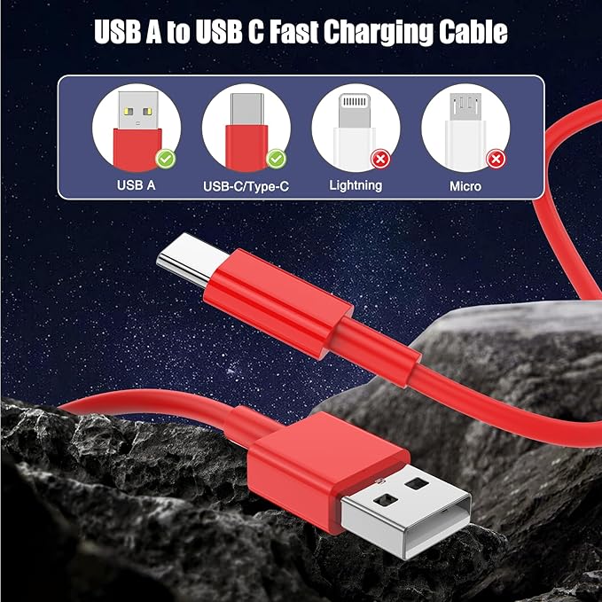 3-Pack Red [3.3FT+3.3FT+6FT] USB A to USB C Cable，USB to USB C Car Carplay Cable for iPhone Air 17 16e 16 15 Pro Plus Pro Max，for Galaxy S25/S24, for iPad Pro/Air/mini, for MacBook Pro/Air and More