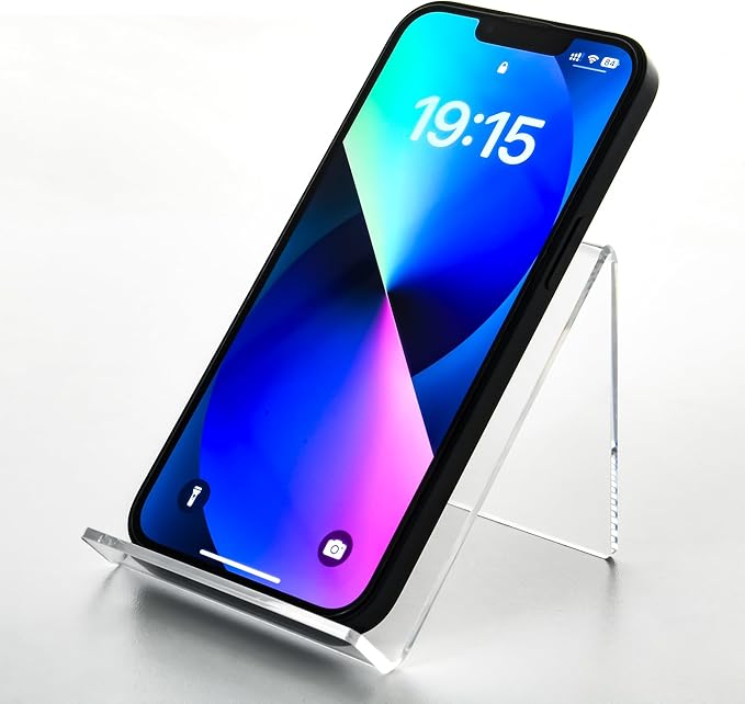 Acrylic Cell Phone Stand, Portable Clear Phone Stand for Desk, Compatible with iPhone 17 16 15 14 13 Pro Max Mini 12 11 Plus SE, Switch, Android Smartphone, Pad, Tablet, Desk Accessories