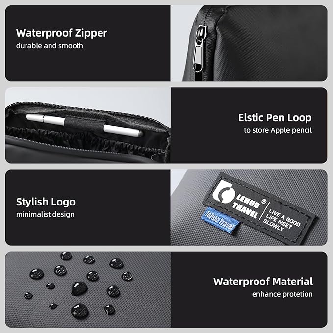 RIGHT AWAY Travel Tech Pouch，Waterproof Cord Case，Electronics Organizer Travel Case，Cable Organizer Storage Bag For Phone, Charger, Accessories(GRAY)