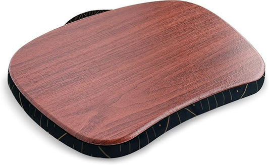 Lap Laptop Desk - Portable Lap Desk with Pillow Cushion, Fits up to 15.6 inch Laptop for Home Office Students Use as Computer Laptop Stand, Book Tablet(1-Dark Brown)