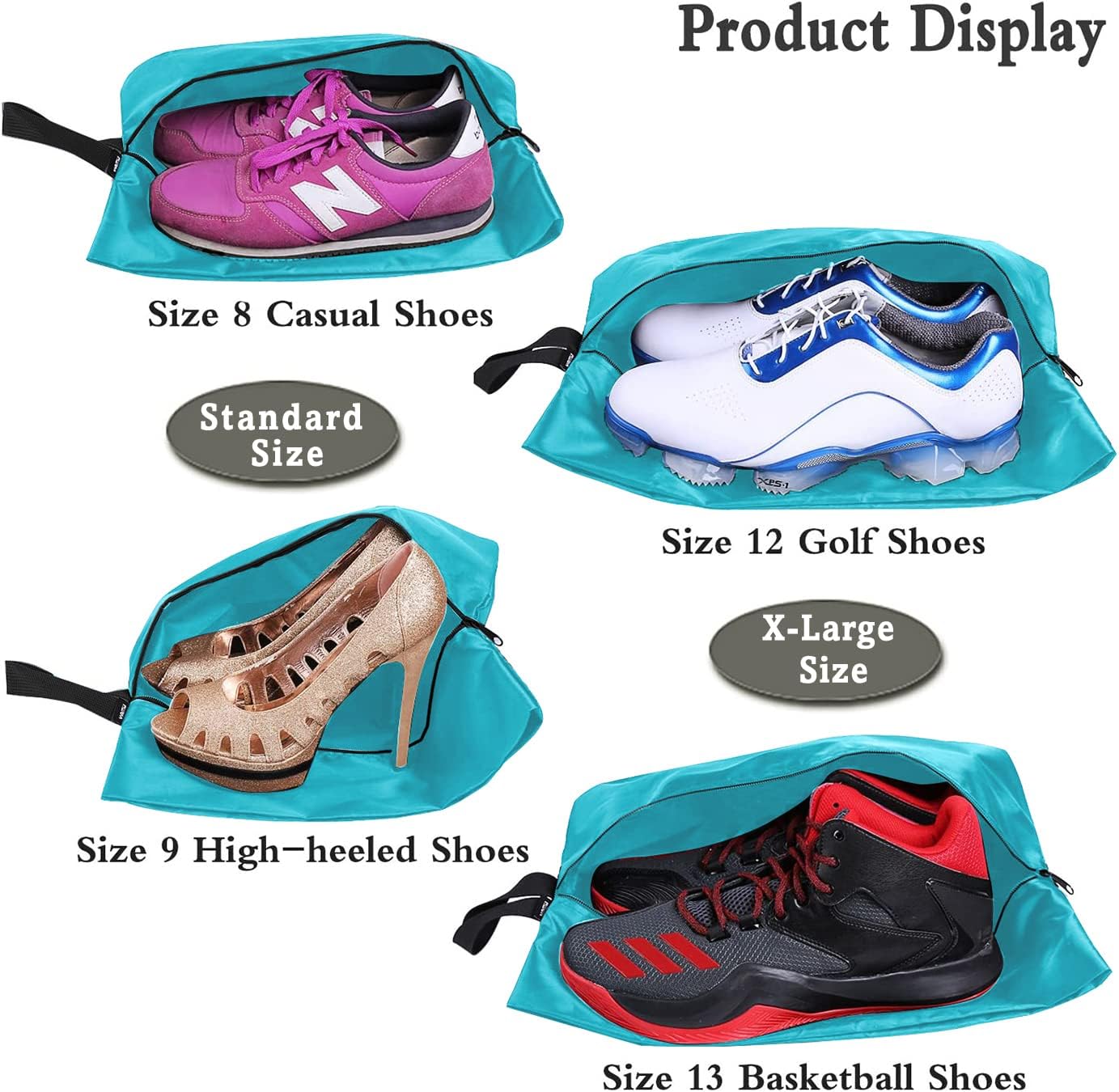 YAMIU Travel Shoe Bags (4-pack Green)