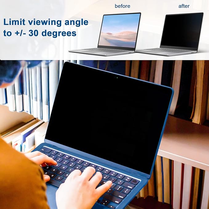 Laptop Privacy Screen 15.6 Inch for HP Dell Acer Asus Lenovo Thinkpad Envy Xps, 16:10 Aspect IPROKKO Removable 15.6in Anti Blue Light Glare Privacy Filter Shield, Anti Spy Computer Monitor Security