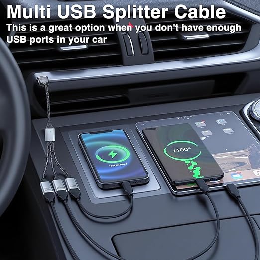 Duttek USB A Splitter 0.8FT/25cm, 1 to 3 USB Extension Cable, Type A Male to 3 Female Cable for Laptop, PC, Charging and 480Mbps Data Transfer