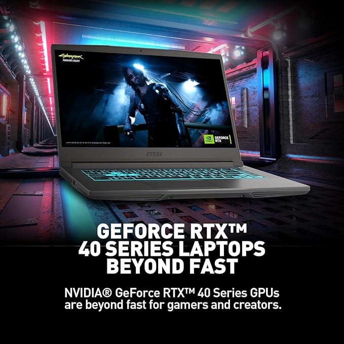 MSI Thin 15 Gaming Laptop, 15.6" FHD Thin Bezel IPS 144Hz, Intel Octa-core i5-13420H (Beats i7-11800H), GeForce RTX 4050, USB-C, Windows 11 Pro, w/HDMI (64GB RAM | 4TB PCIe SSD)