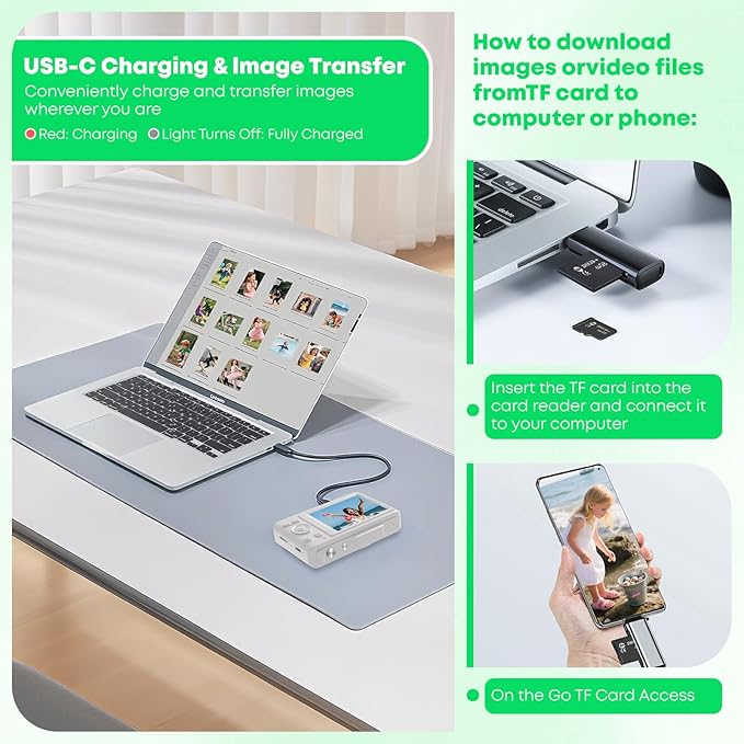 Digital Camera, Autofocus 4K Vlogging Camera for Photography with 64GB Card, 48MP Portable Compact Point and Shoot Digital Camera for Teens Adult Beginner with 16X Zoom, Anti-Shake,(White)