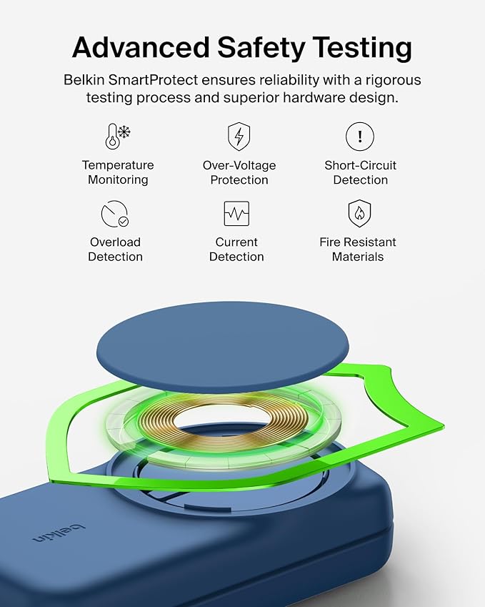 Belkin MagSafe Charger Compatible, 3-in-1 Charging Station, Qi2.2 25W Magnetic Wireless Charger Dock, Foldable Charging Stand for iPhone 17/16/15, Apple Watch, AirPods, Pixel 10 (45W Adapter Included)